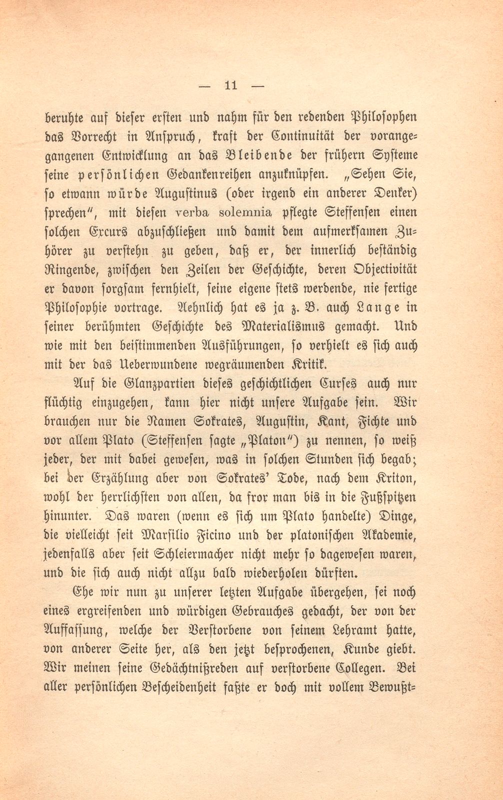 Erinnerungen an Karl Steffensen, Professor der Philosophie – Seite 11