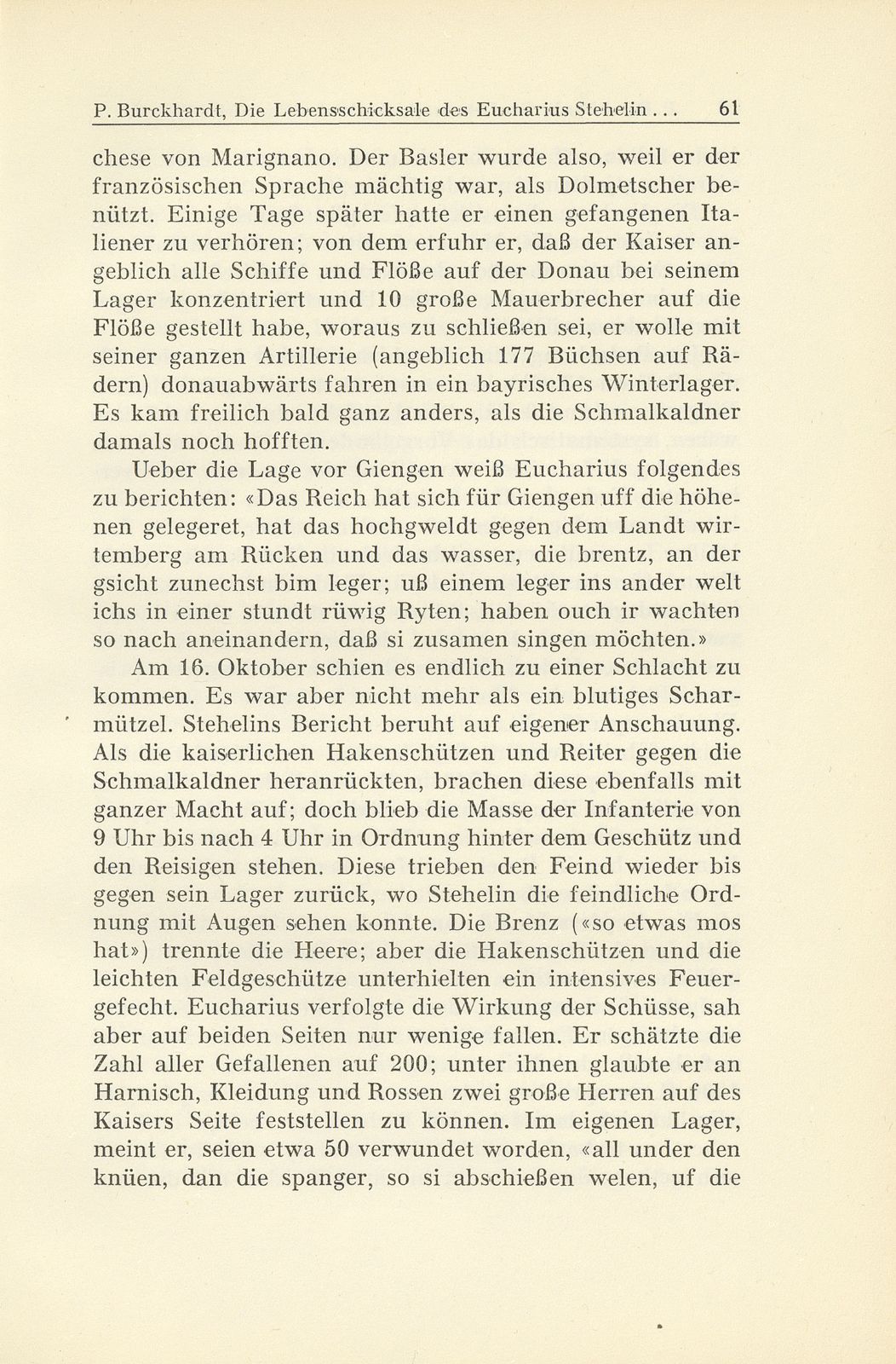 Die Lebensschicksale des Eucharius Stehelin und seine Zeitungsberichte aus dem Schmalkaldischen Krieg – Seite 27