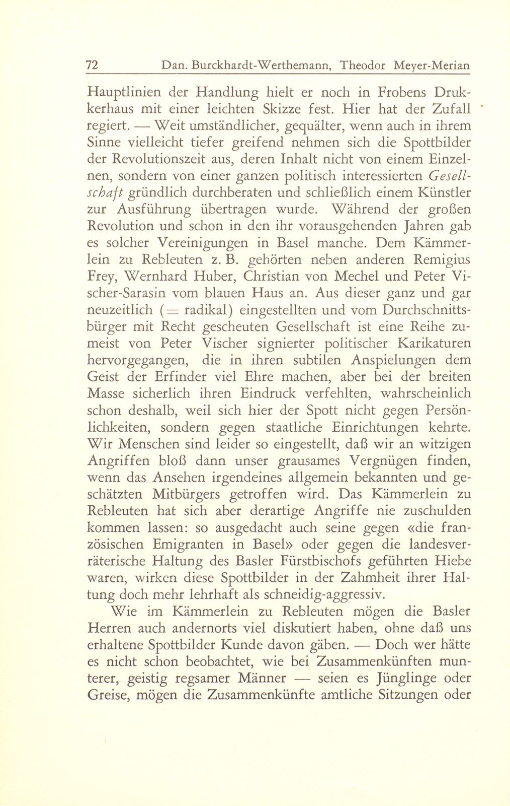 Theodor Meyer-Merian und das Basler Spottbild der Biedermeierzeit – Seite 4