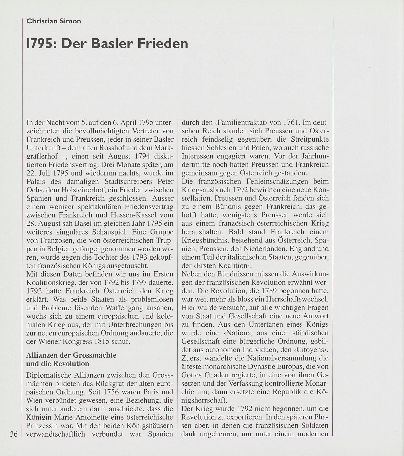 1795: Der Basler Frieden – Seite 1