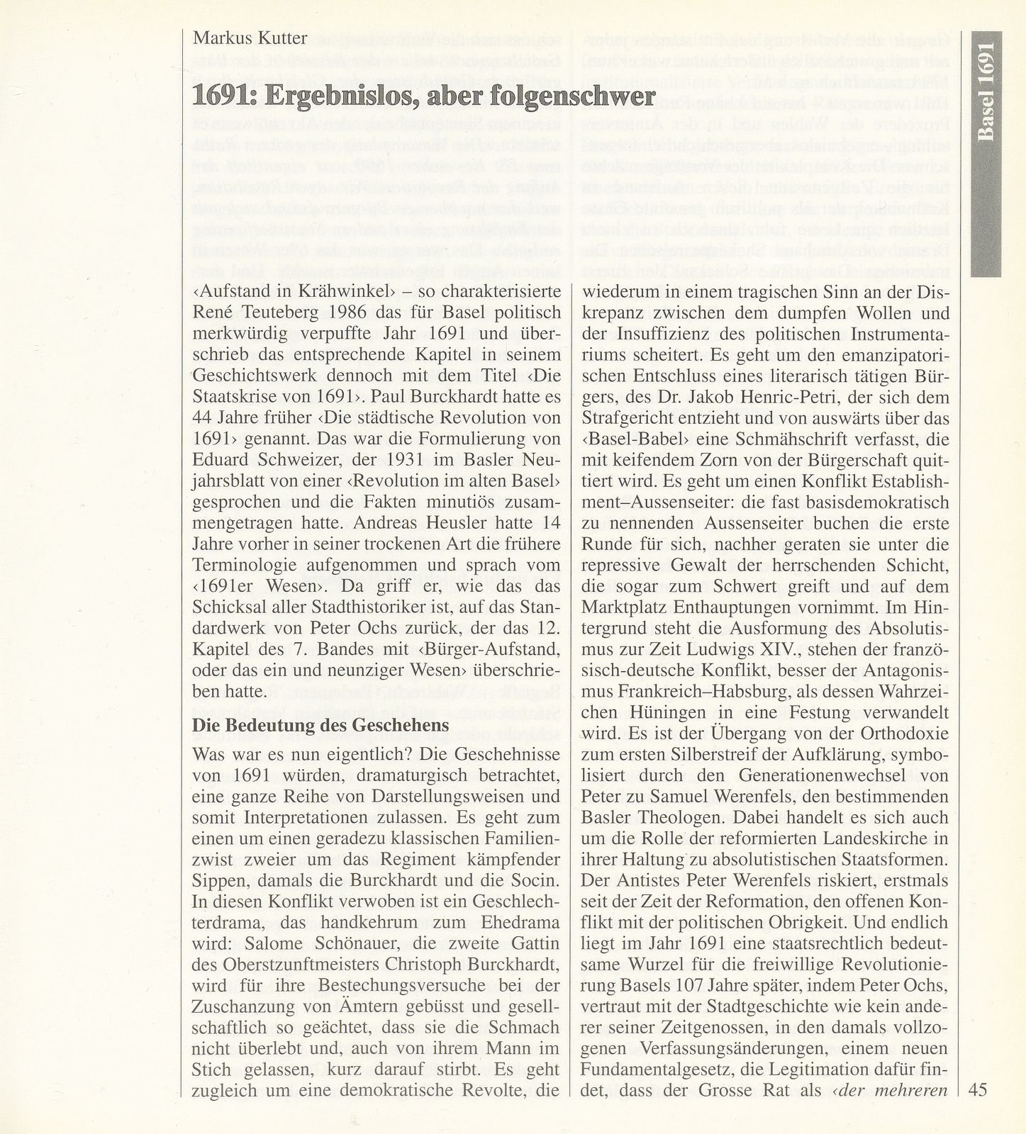 1691: Ergebnislos, aber folgenschwer – Seite 1