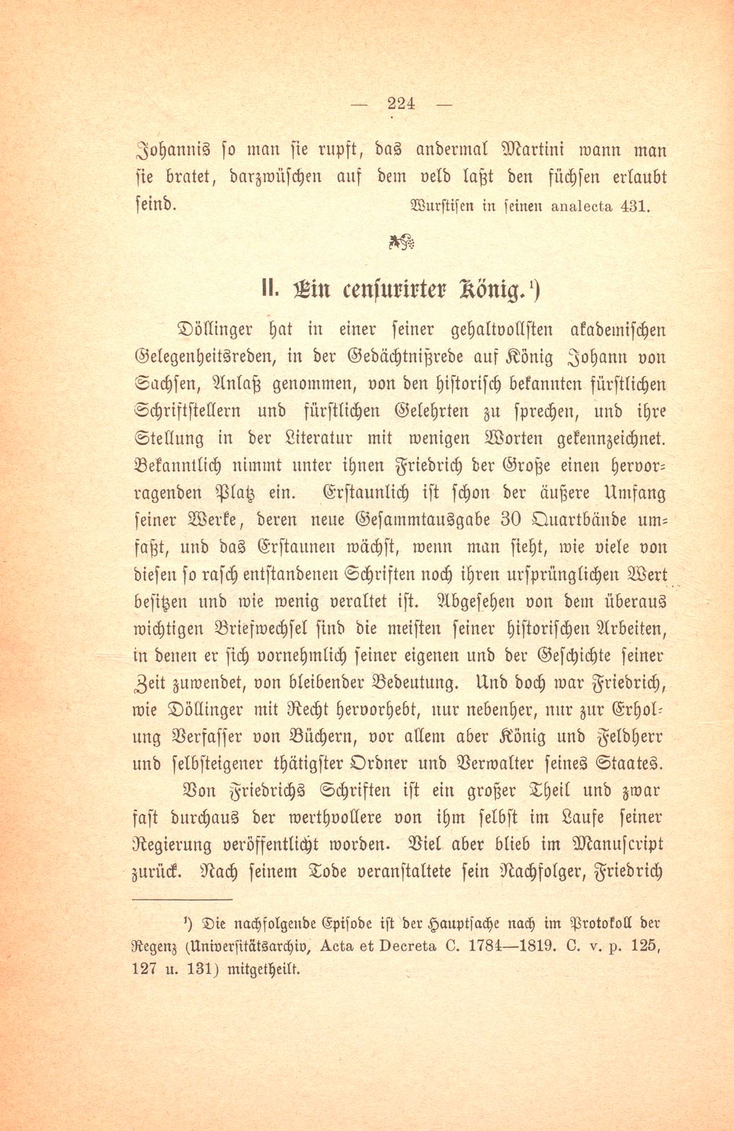 Miscellen: II. Ein censurirter König [Friedrich II.] – Seite 1