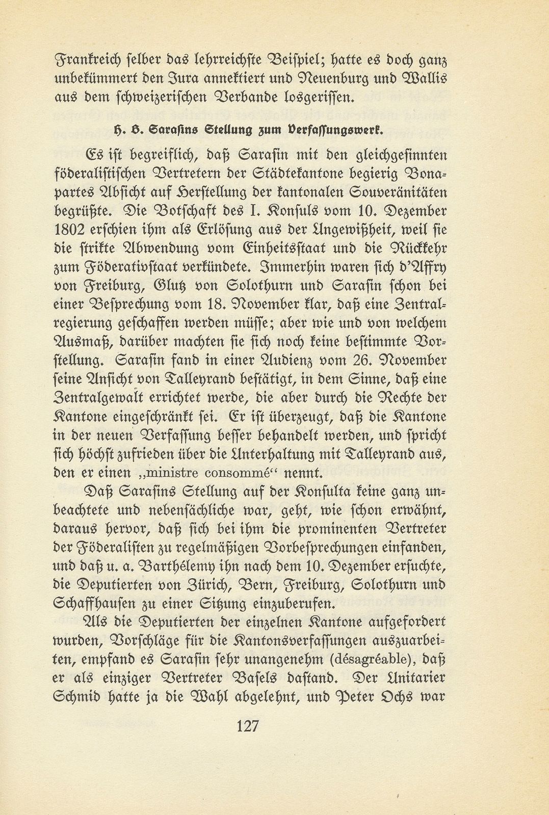 Hans Bernhard Sarasin als Gesandter Basels an der Konsulta in Paris – Seite 21