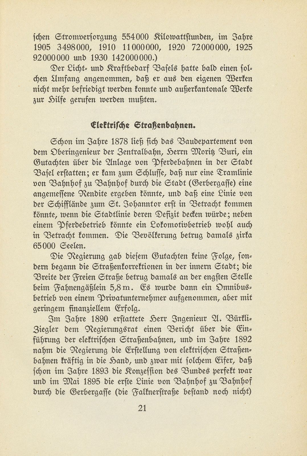 Die Anfänge der öffentlichen Betriebe der Stadt Basel – Seite 21