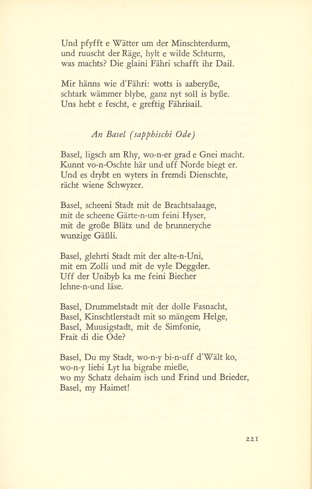 Gedichte in baseldeutscher Mundart. Von Gustav Küry (1904-1961) [verbunden mit Lebensbild] – Seite 5