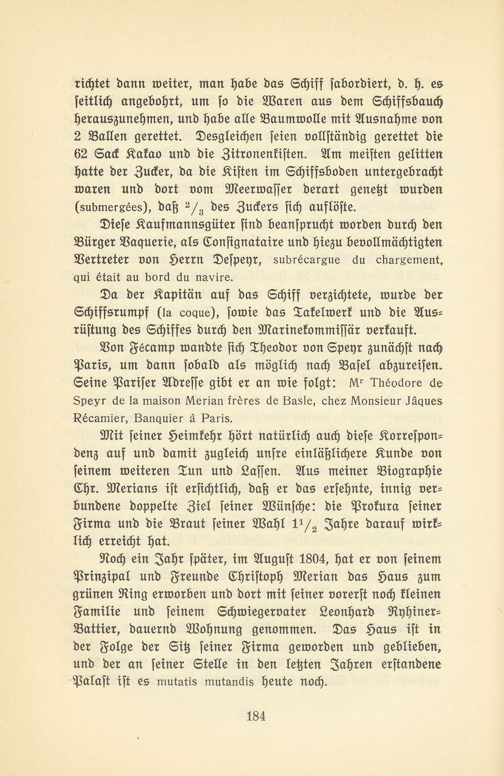 Abenteuer eines jungen Basler Kaufmanns vor hundert Jahren. Theodor von Speyr – Seite 28