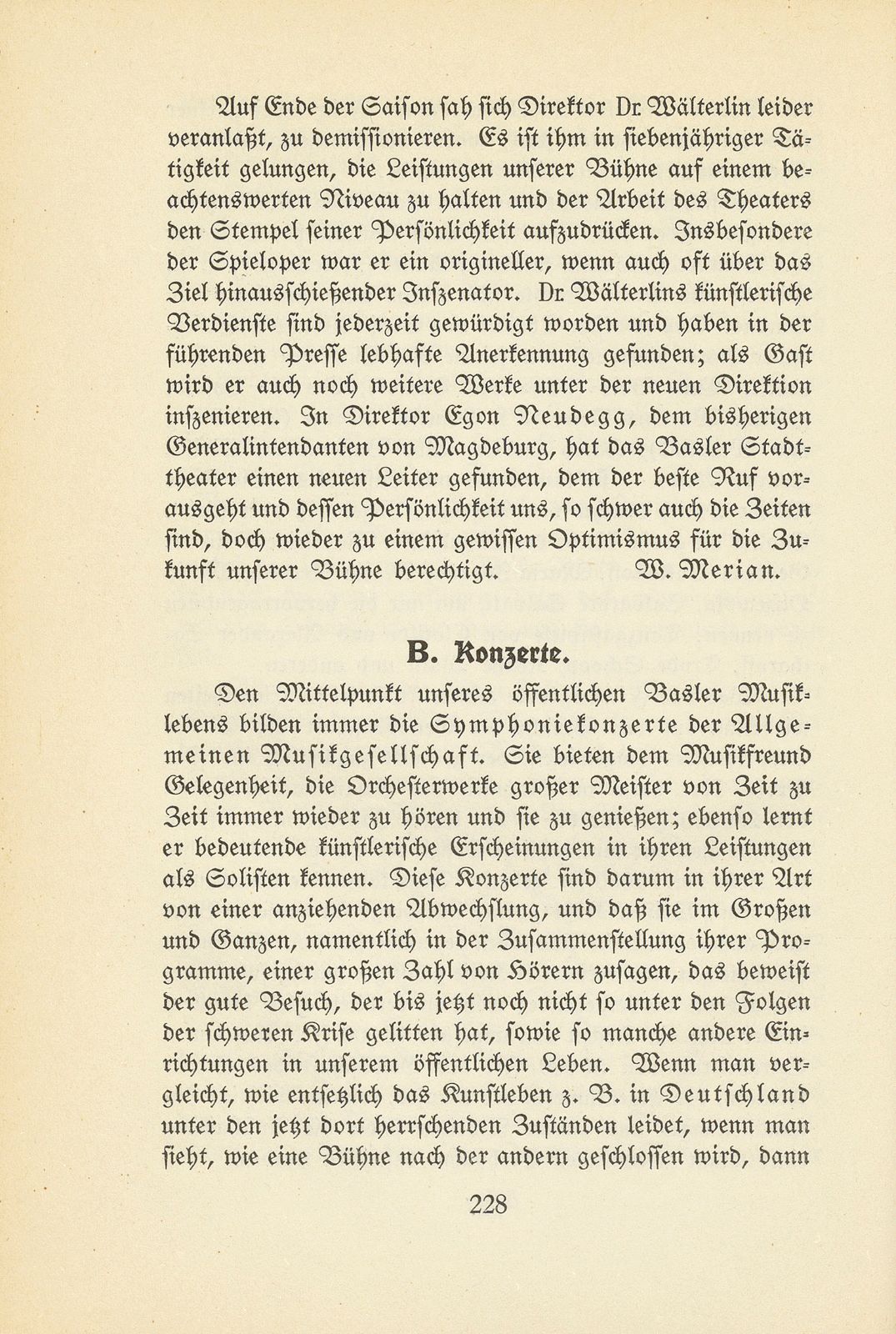 Das künstlerische Leben in Basel vom 1. Oktober 1931 bis 30. September 1932 – Seite 1