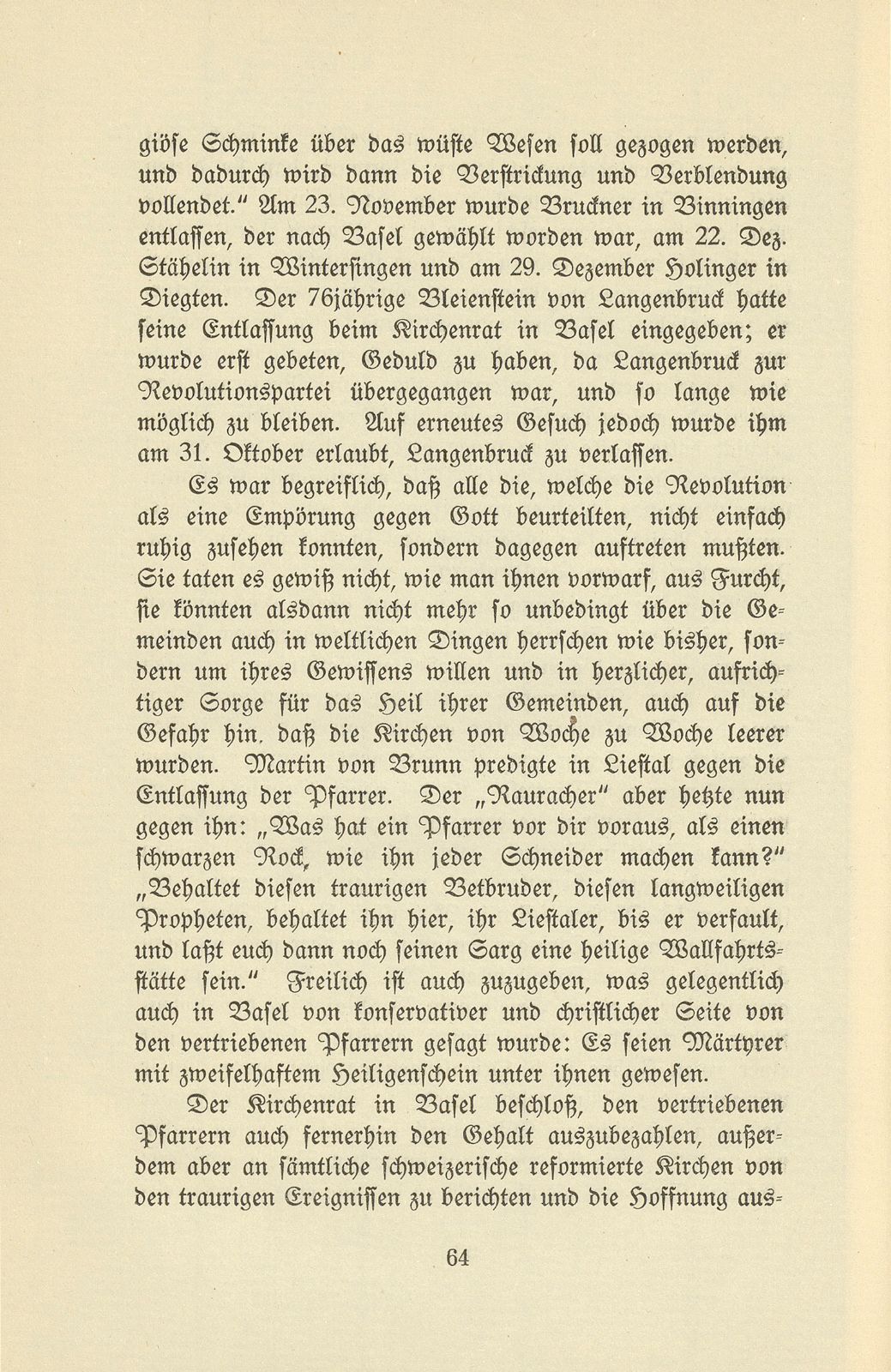 Die Pfarrer im Baselbiet in der Zeit der Trennung von Basel-Stadt – Seite 8