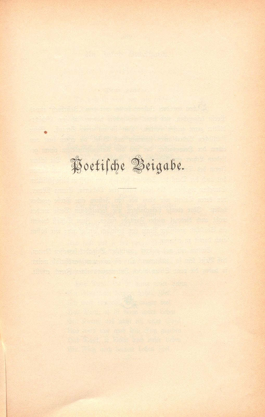 Poetische Beigabe – Seite 1