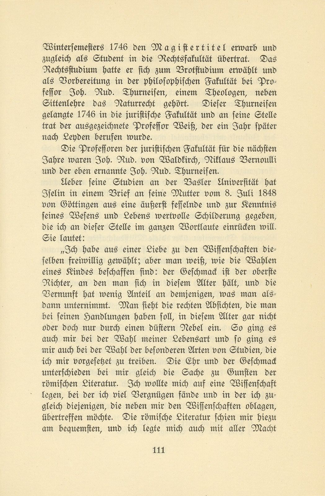 Isaak Iselin als Student in Göttingen (1747/48) – Seite 11