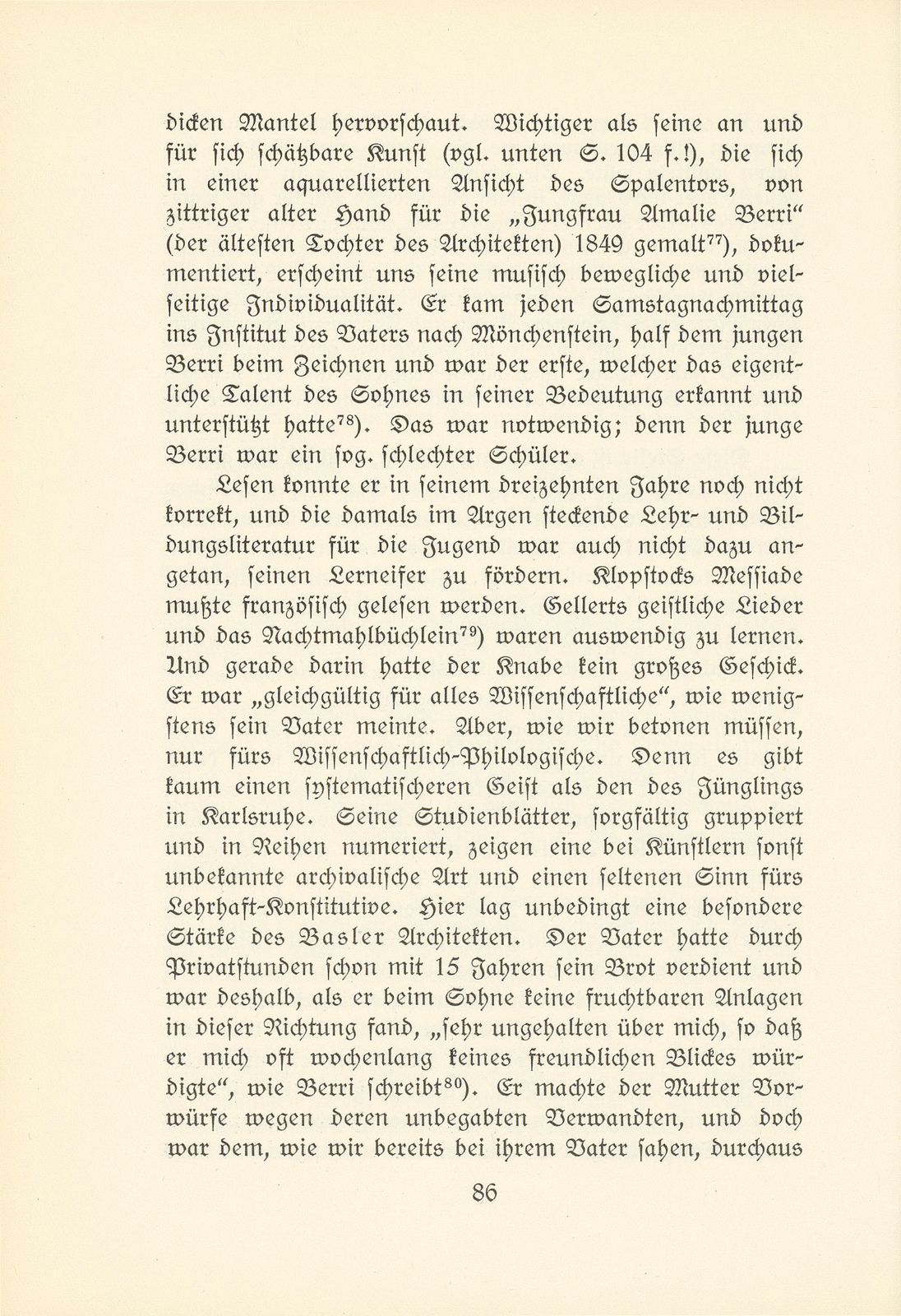 Melchior Berri. (Ein Beitrag zur Kultur des Spätklassizismus in Basel.) – Seite 28