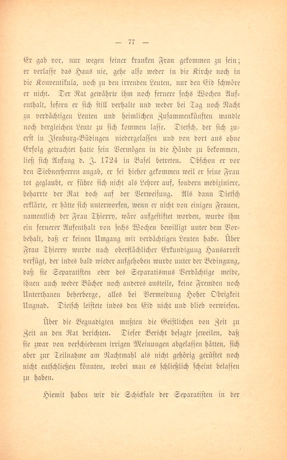 Die Basler Separatisten im ersten Viertel des XVIII. Jahrhunderts – Seite 48