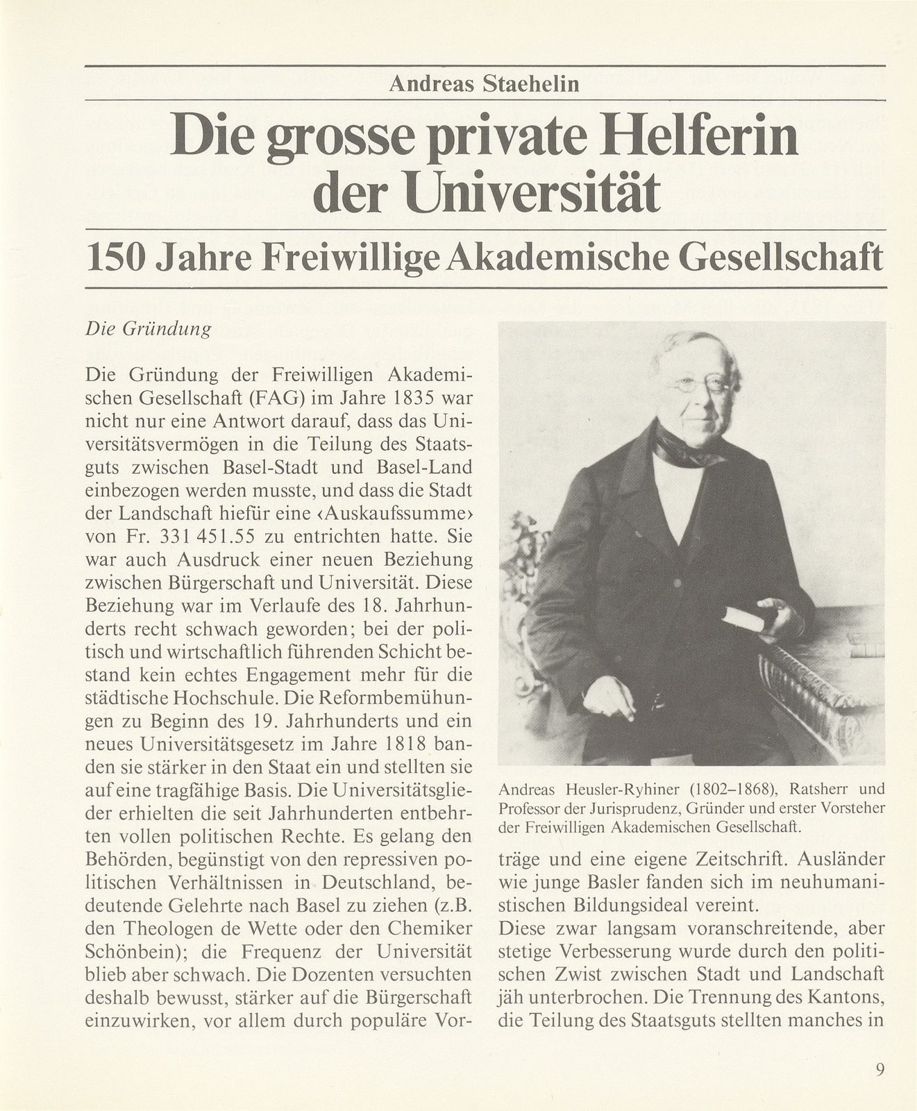 150 Jahre Freiwillige Akademische Gesellschaft – Seite 1