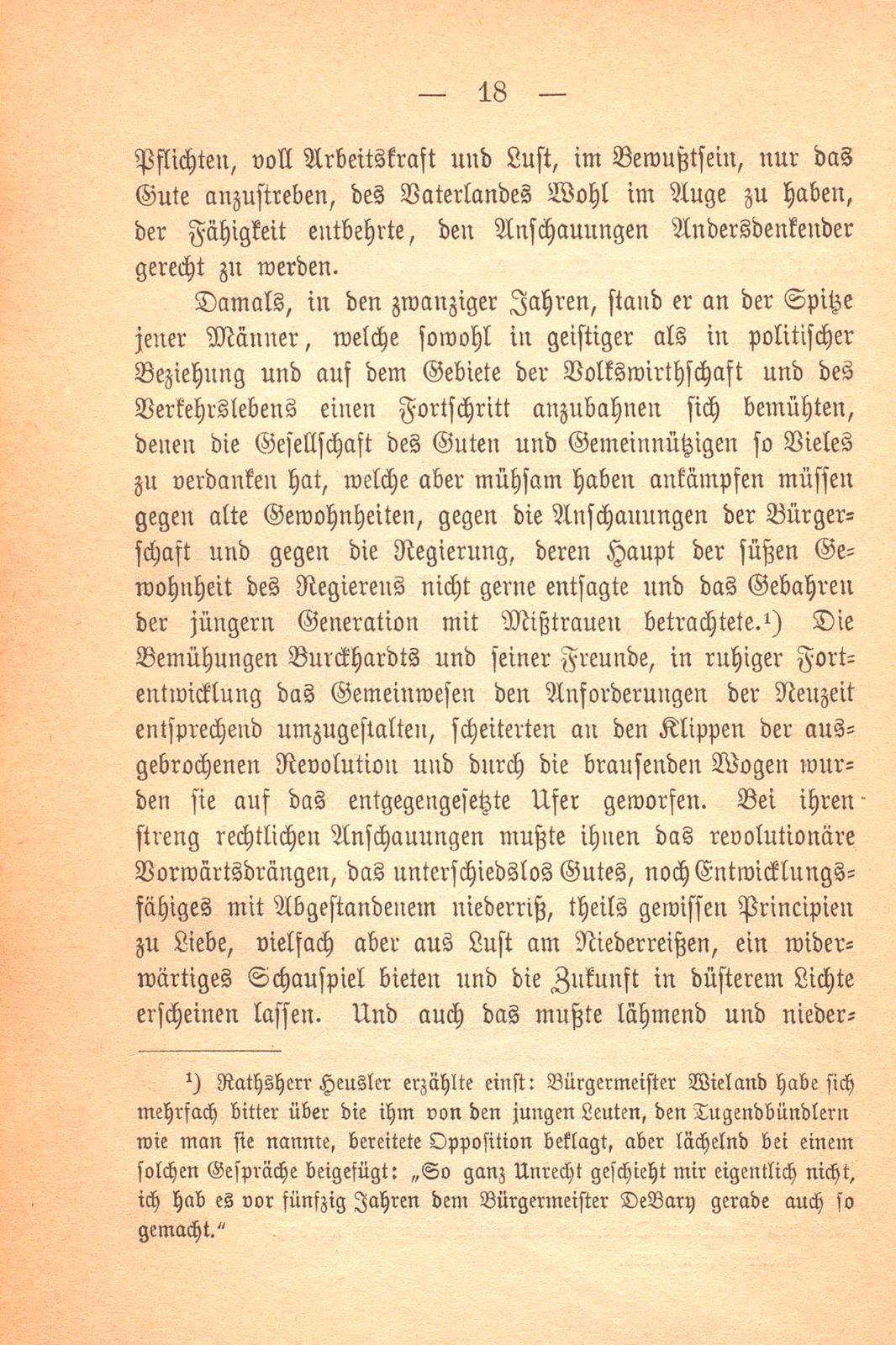 Erinnerungen an Carl Felix Burckhardt und Gottlieb Bischoff, Bürgermeister und Staatsschreiber zu Basel – Seite 18