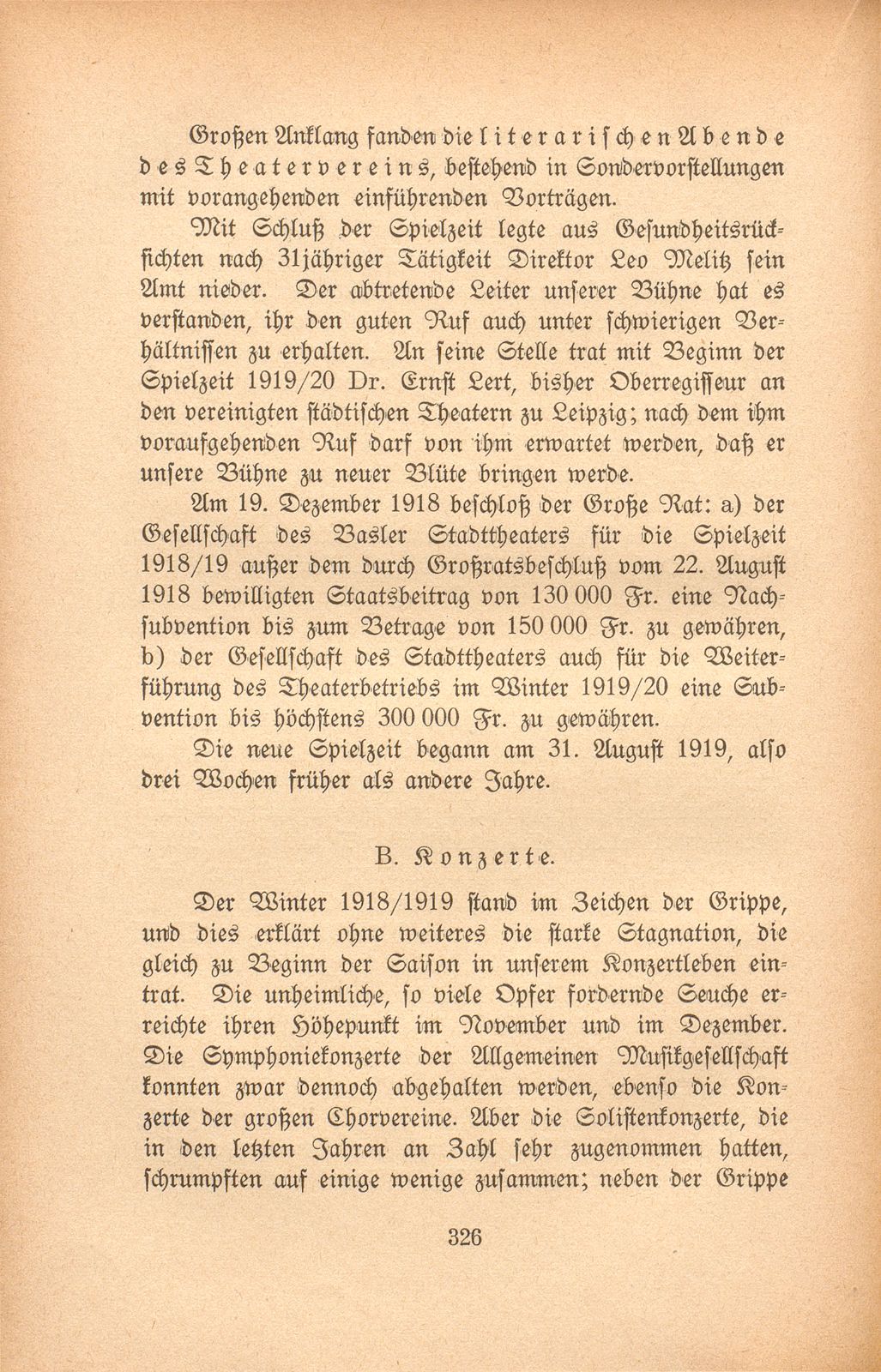 Das künstlerische Leben in Basel vom 1. November 1918 bis 31. Oktober 1919 – Seite 1