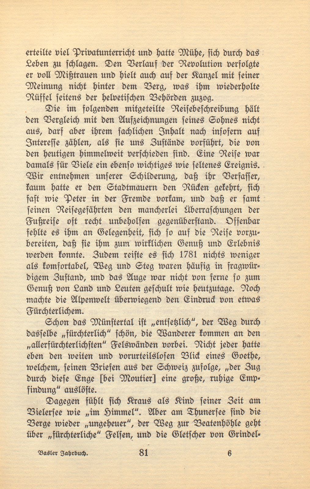 Kleine Reise nach den vaterländischen Eisbergen und durch einen Teil der Schweiz gethan im Julio 1791 [Aufzeichnungen von Daniel Kraus] – Seite 2