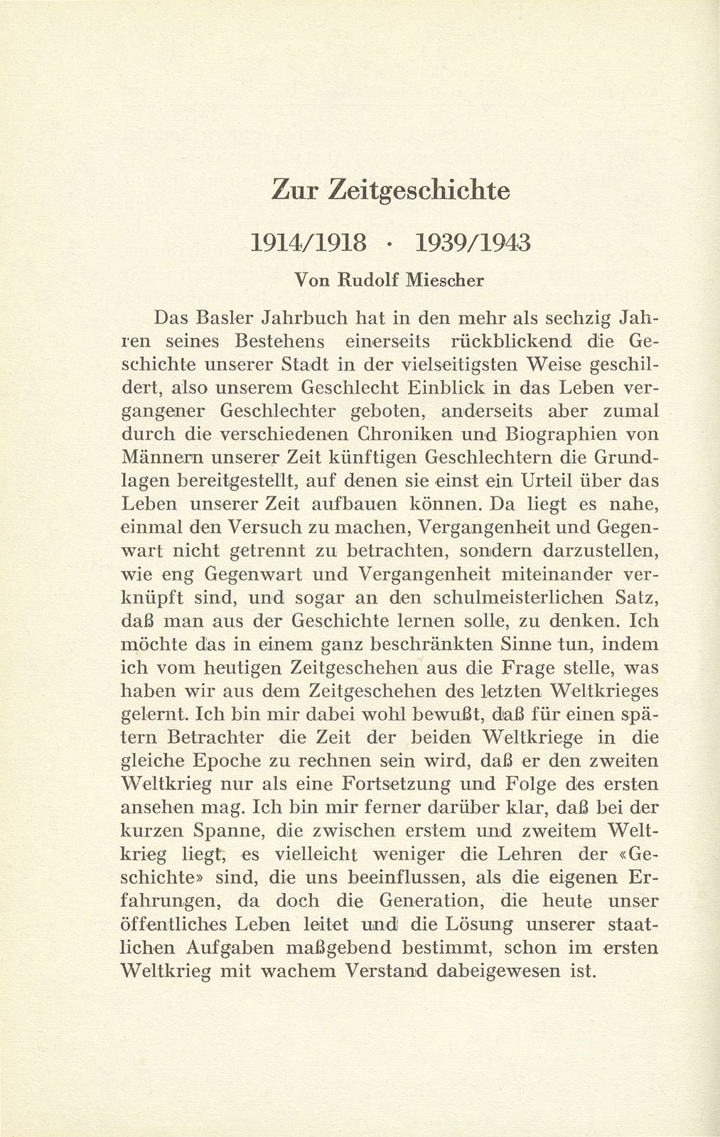 Zur Zeitgeschichte. 1914/1918–1939/1943 – Seite 1