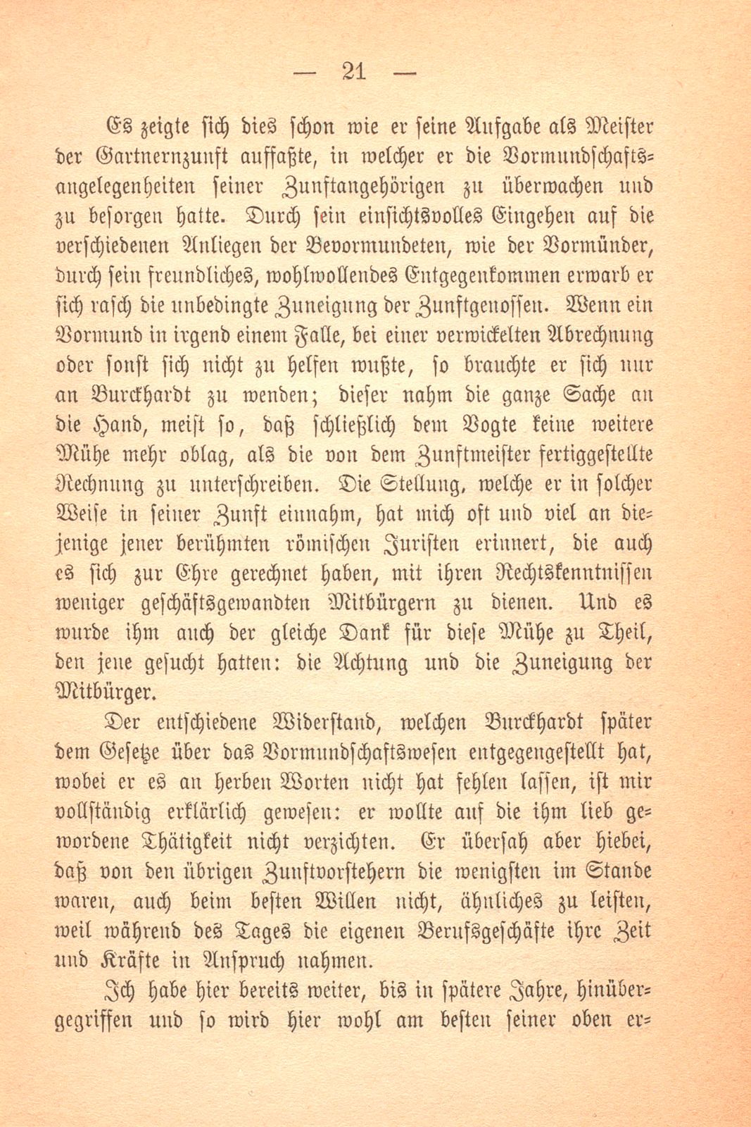 Erinnerungen an Carl Felix Burckhardt und Gottlieb Bischoff, Bürgermeister und Staatsschreiber zu Basel – Seite 21