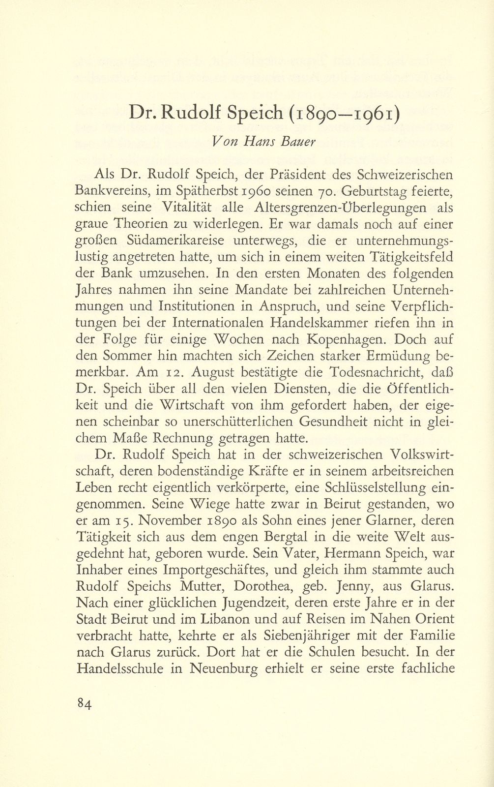 Dr. Rudolf Speich (1890-1961) – Seite 1