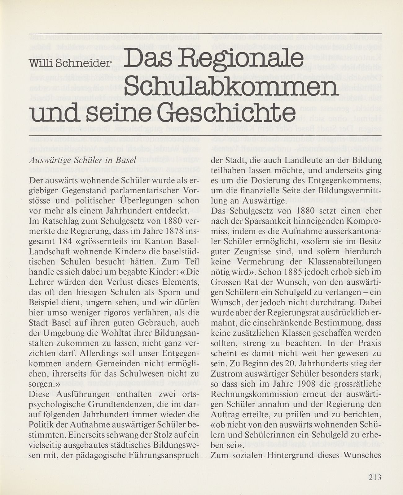 Das Regionale Schulabkommen und seine Geschichte – Seite 1