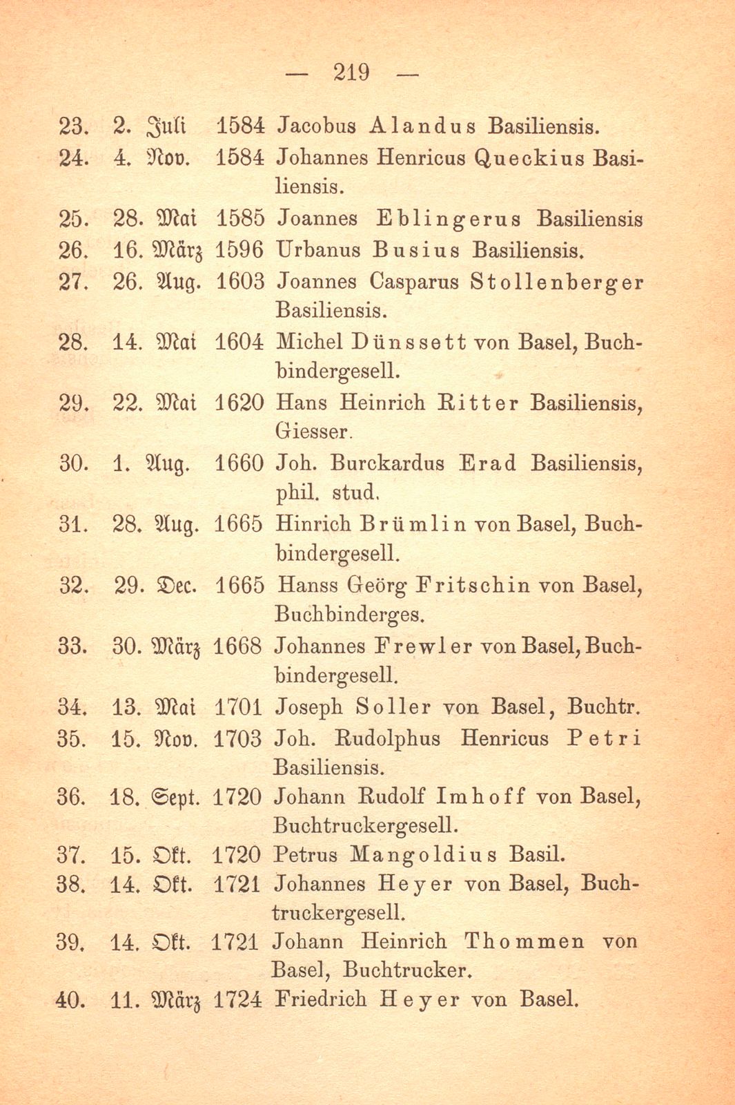 Die in Tübingen immatrikulierten Basler von Gründung der Universität 1477 bis zum Jahre 1832 – Seite 4