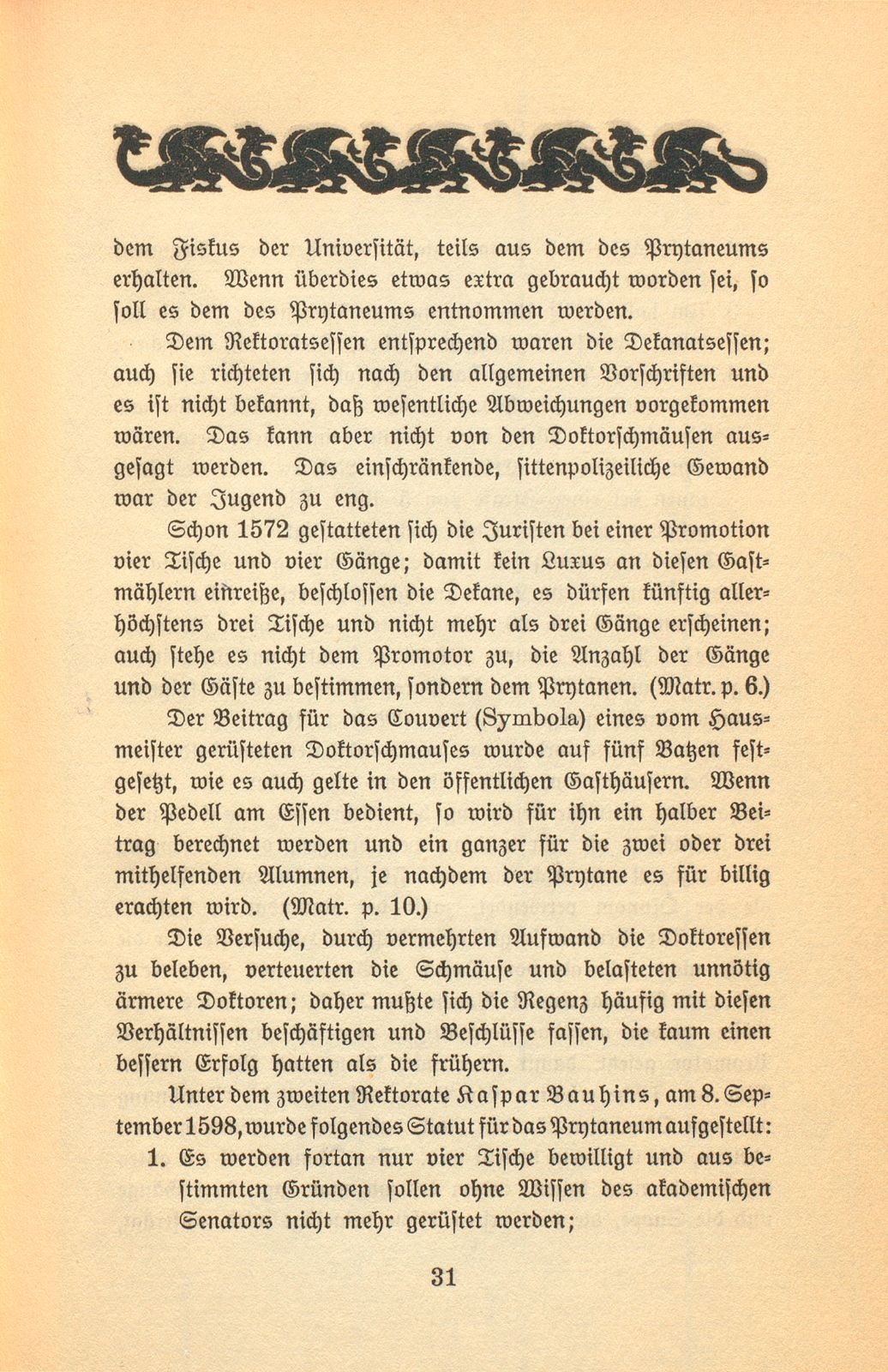 Das Prytaneum der Universität Basel. 1570-1744 – Seite 9