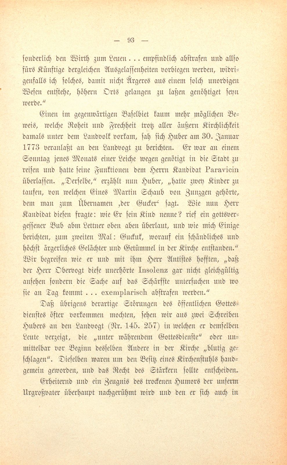 M. Johann Jakob Huber, weil. Pfarrer und Dekan in Sissach und seine Sammlungen zur Geschichte der Stadt und Landschaft Basel – Seite 19