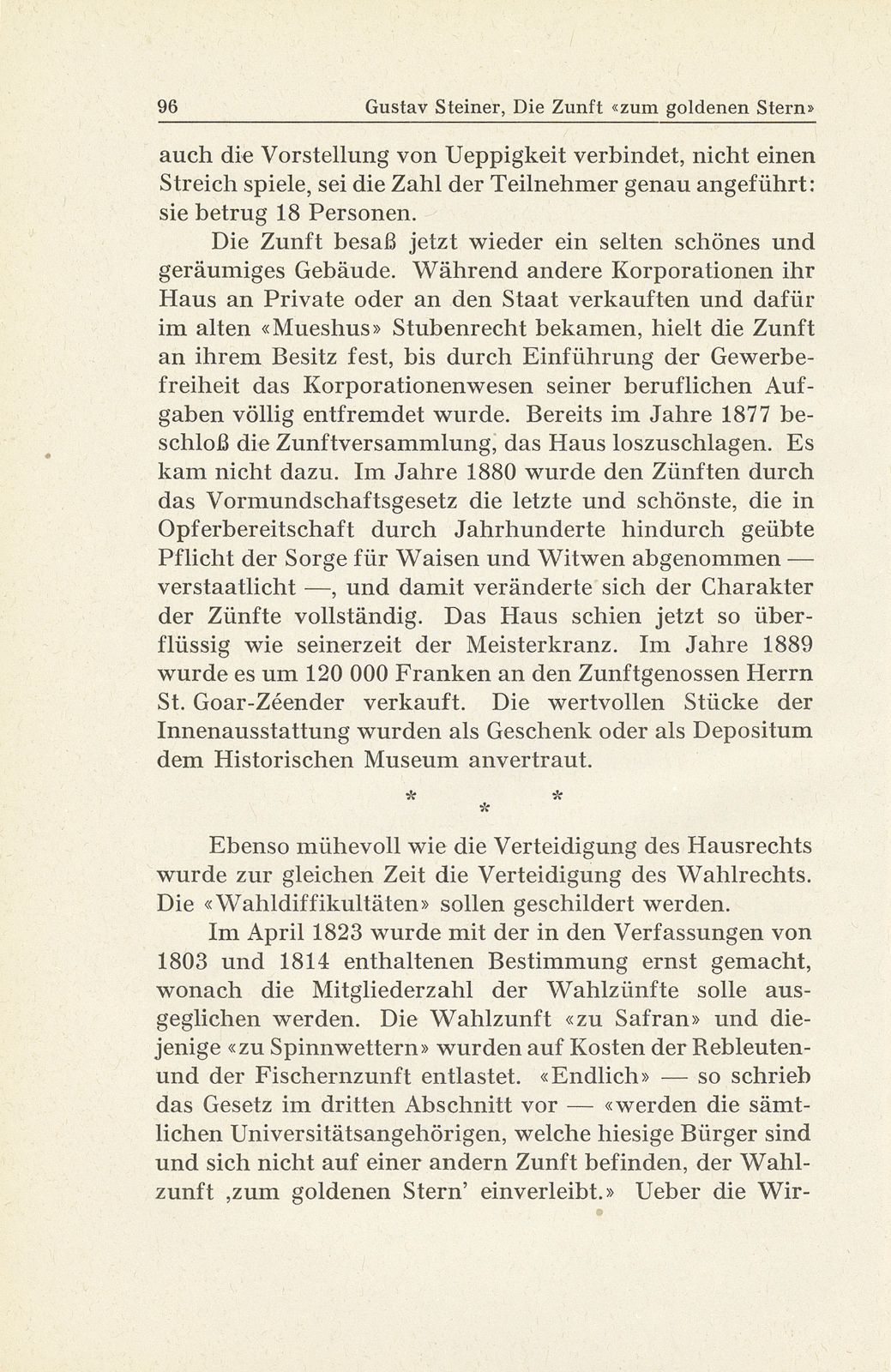 Die Zunft ‹zum goldenen Stern› im 19. Jahrhundert – Seite 28