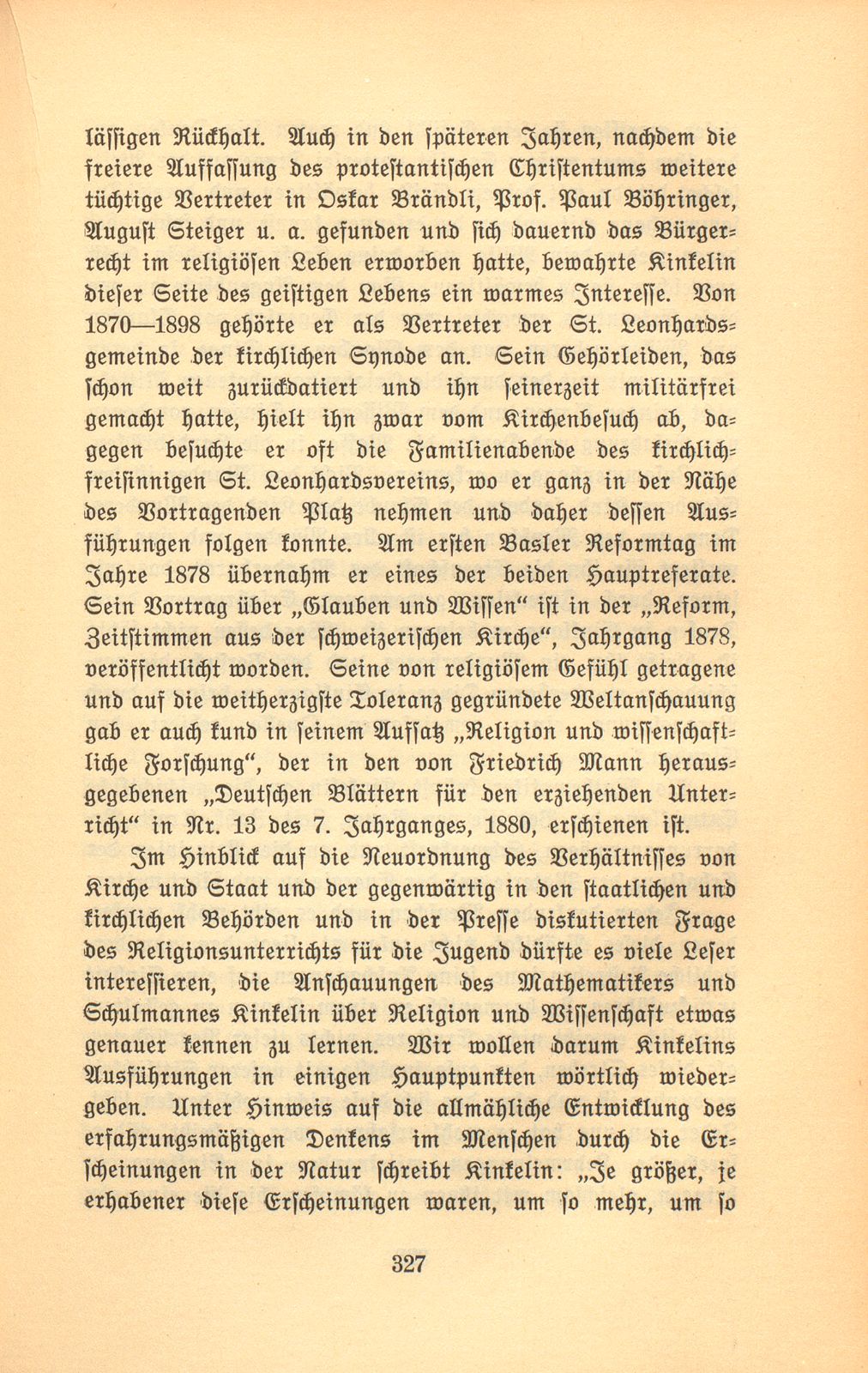 Prof. Dr. Hermann Kinkelin. 11. November 1832 bis 2. Januar 1913 – Seite 28