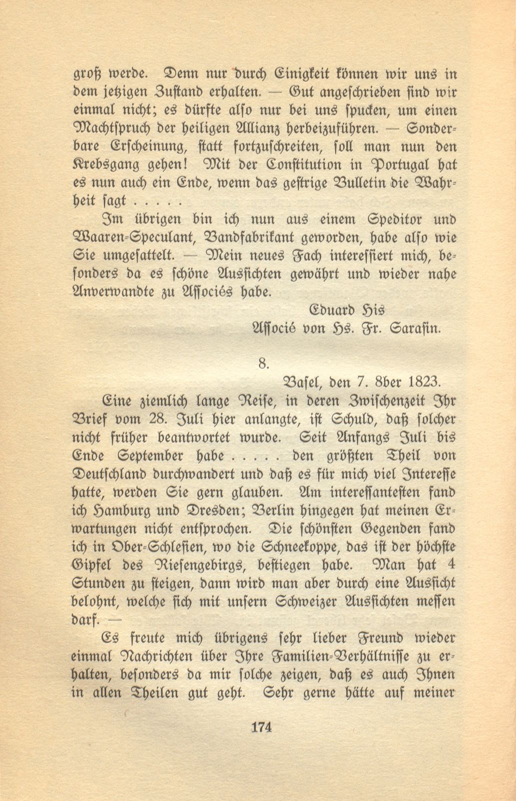 Aus den Briefen eines Baslers vor hundert Jahren [Eduard His-La Roche] – Seite 8