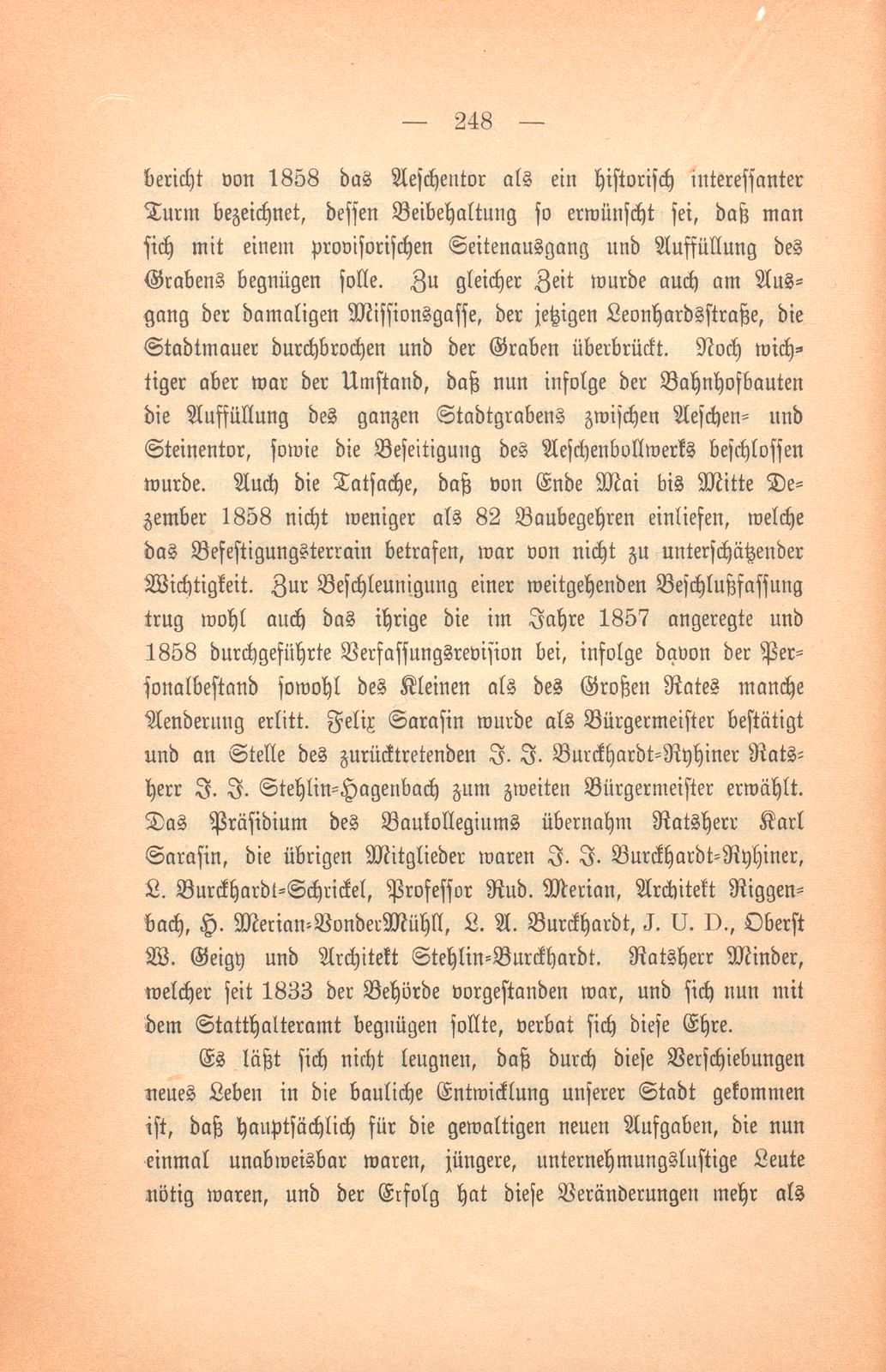 Basels bauliche Entwicklung im 19. Jahrhundert – Seite 42