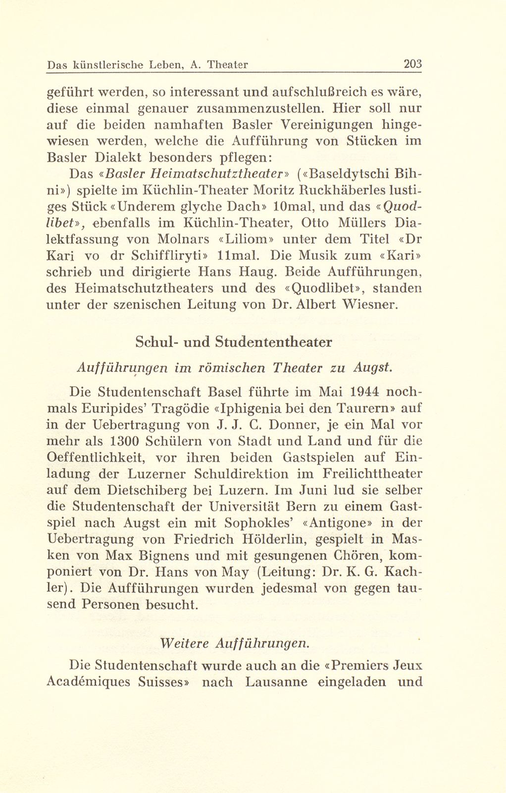 Das künstlerische Leben in Basel vom 1. Oktober 1943 bis 30. September 1944 – Seite 8