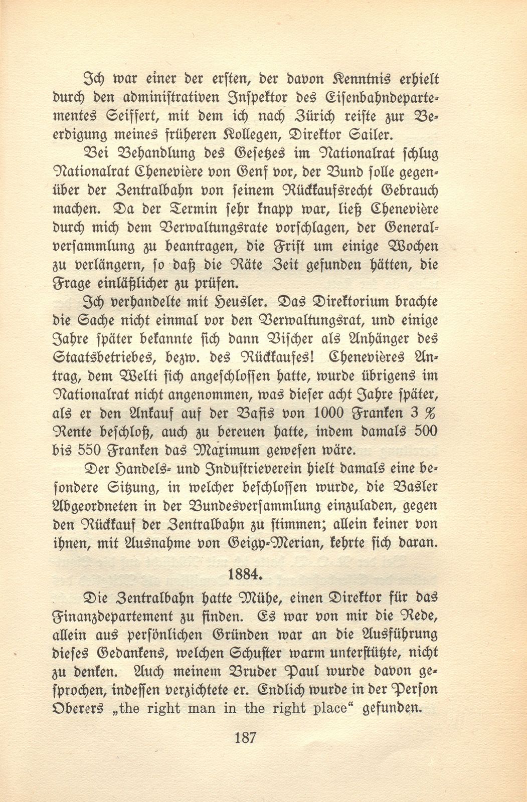 Von den Schweizer Bahnen und Banken in der kritischen Zeit der 1870er und der 1880er Jahre – Seite 43