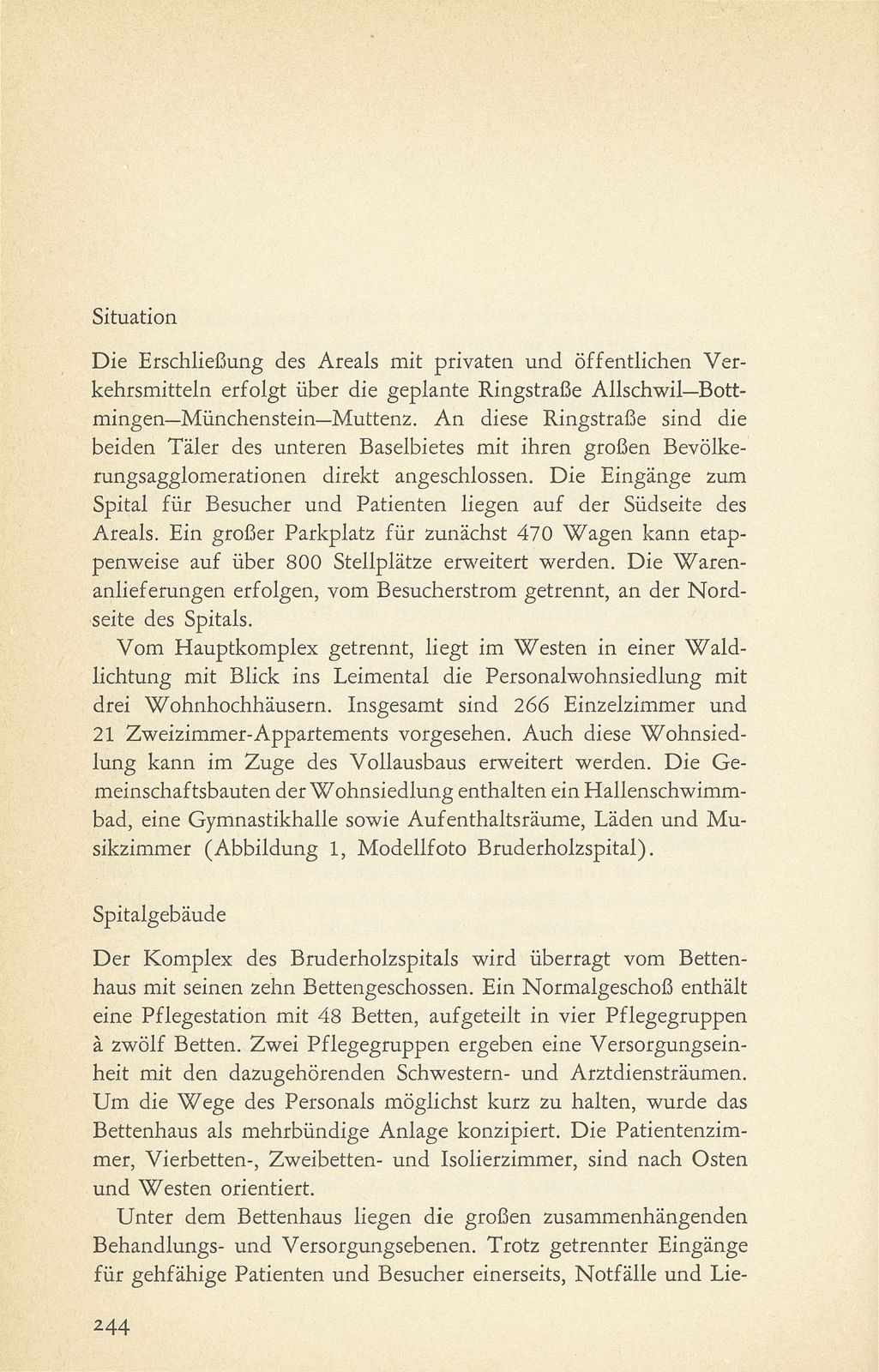 Der Neubau des Bruderholzspitals [Einleitung E. Loeliger, Regierungsrat] – Seite 6