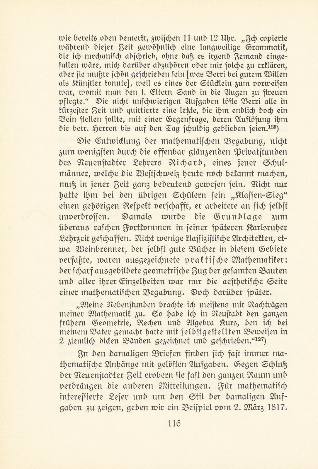 Melchior Berri. (Ein Beitrag zur Kultur des Spätklassizismus in Basel.) – Seite 58