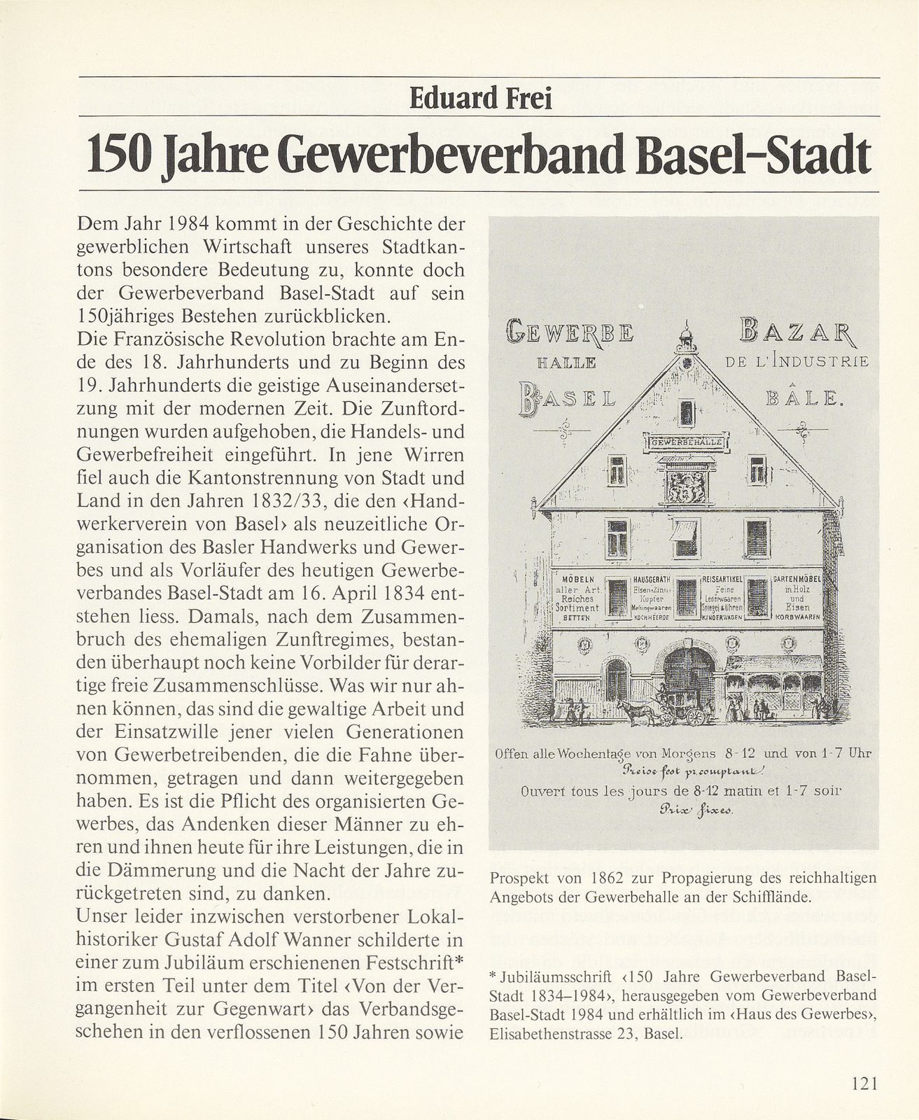 150 Jahre Gewerbeverband Basel-Stadt – Seite 1