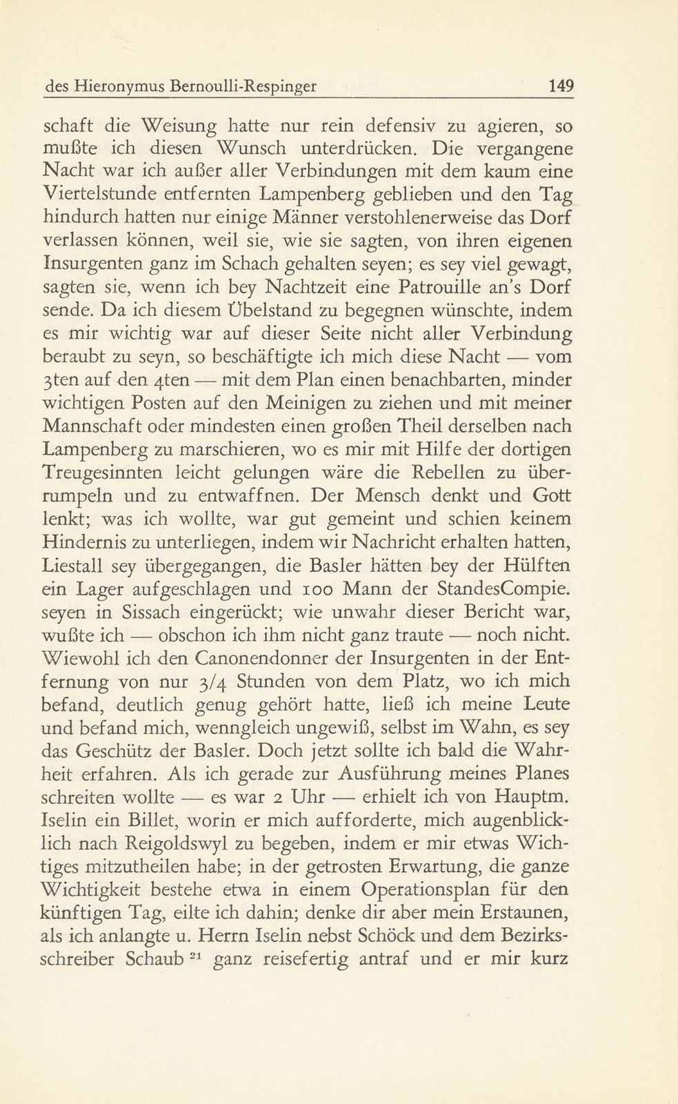 Aus den Aufzeichnungen des Hieronymus Bernoulli-Respinger – Seite 13