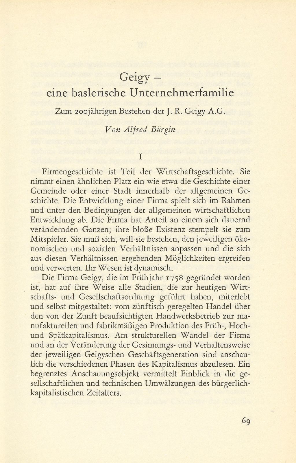 Geigy – eine baslerische Unternehmerfamilie – Seite 1