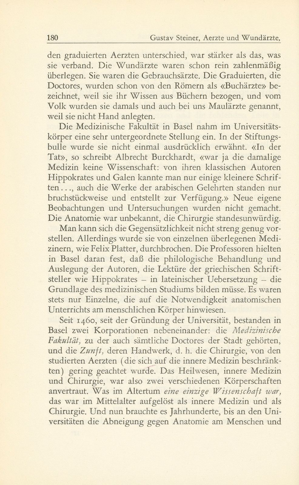 Ärzte und Wundärzte, Chirurgenzunft und medizinische Fakultät in Basel – Seite 2