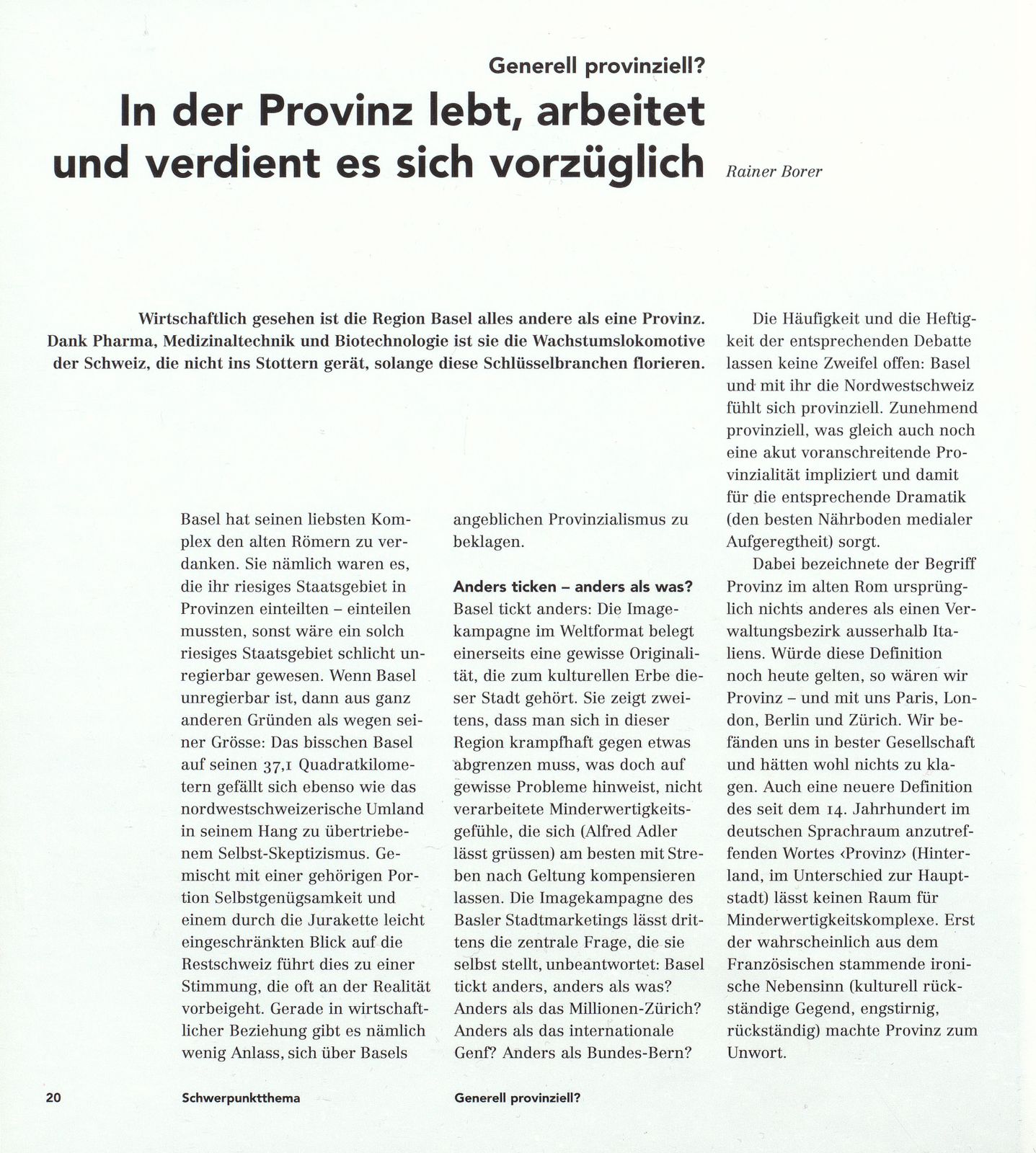 In der Provinz lebt, arbeitet und verdient es sich vorzüglich – Seite 1