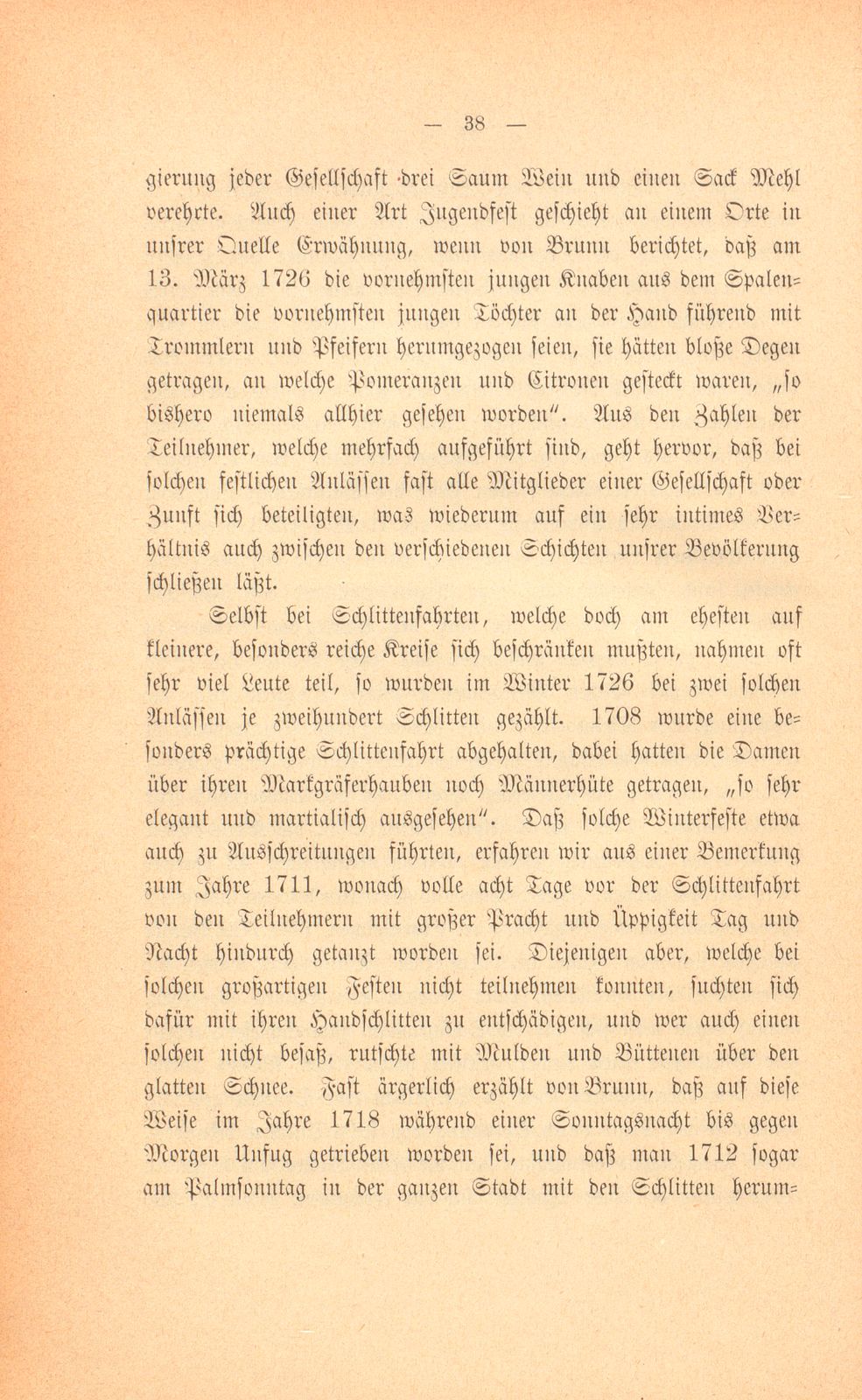 Mitteilungen aus einer Basler Chronik des beginnenden XVIII. Jahrhunderts [Sam. v. Brunn] – Seite 18