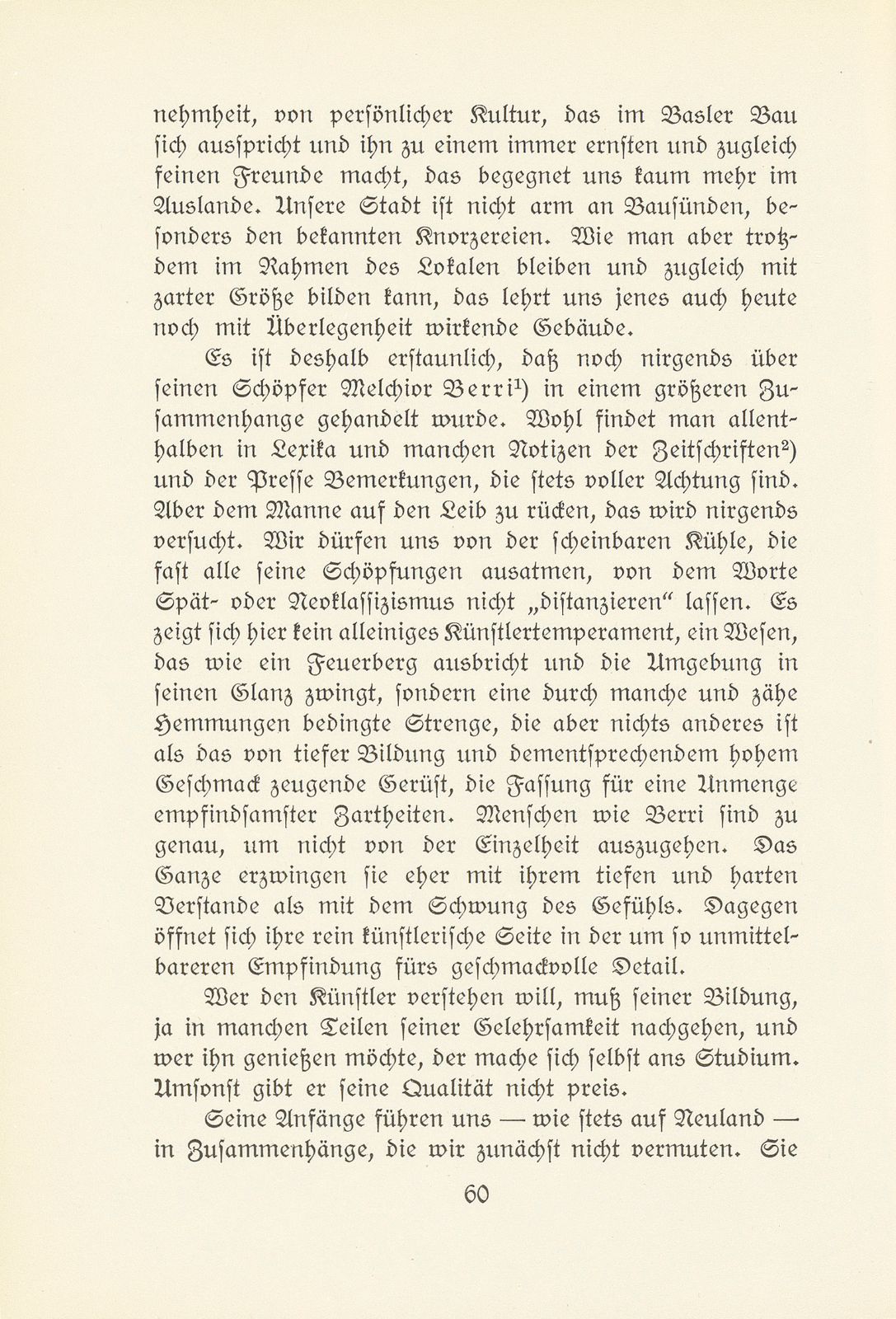 Melchior Berri. (Ein Beitrag zur Kultur des Spätklassizismus in Basel.) – Seite 2