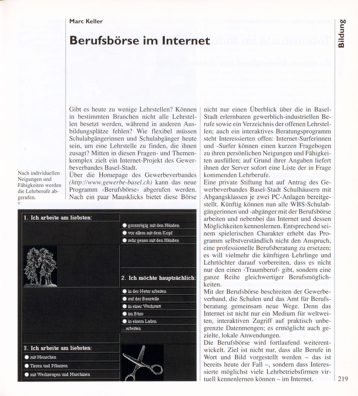 Berufsbörse im Internet – Seite 1