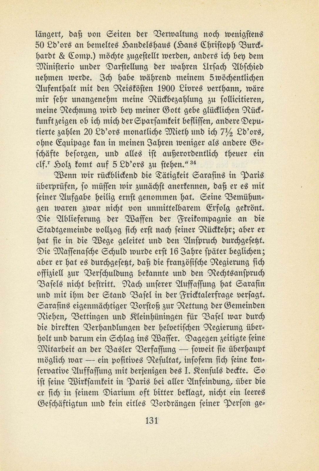 Hans Bernhard Sarasin als Gesandter Basels an der Konsulta in Paris – Seite 25