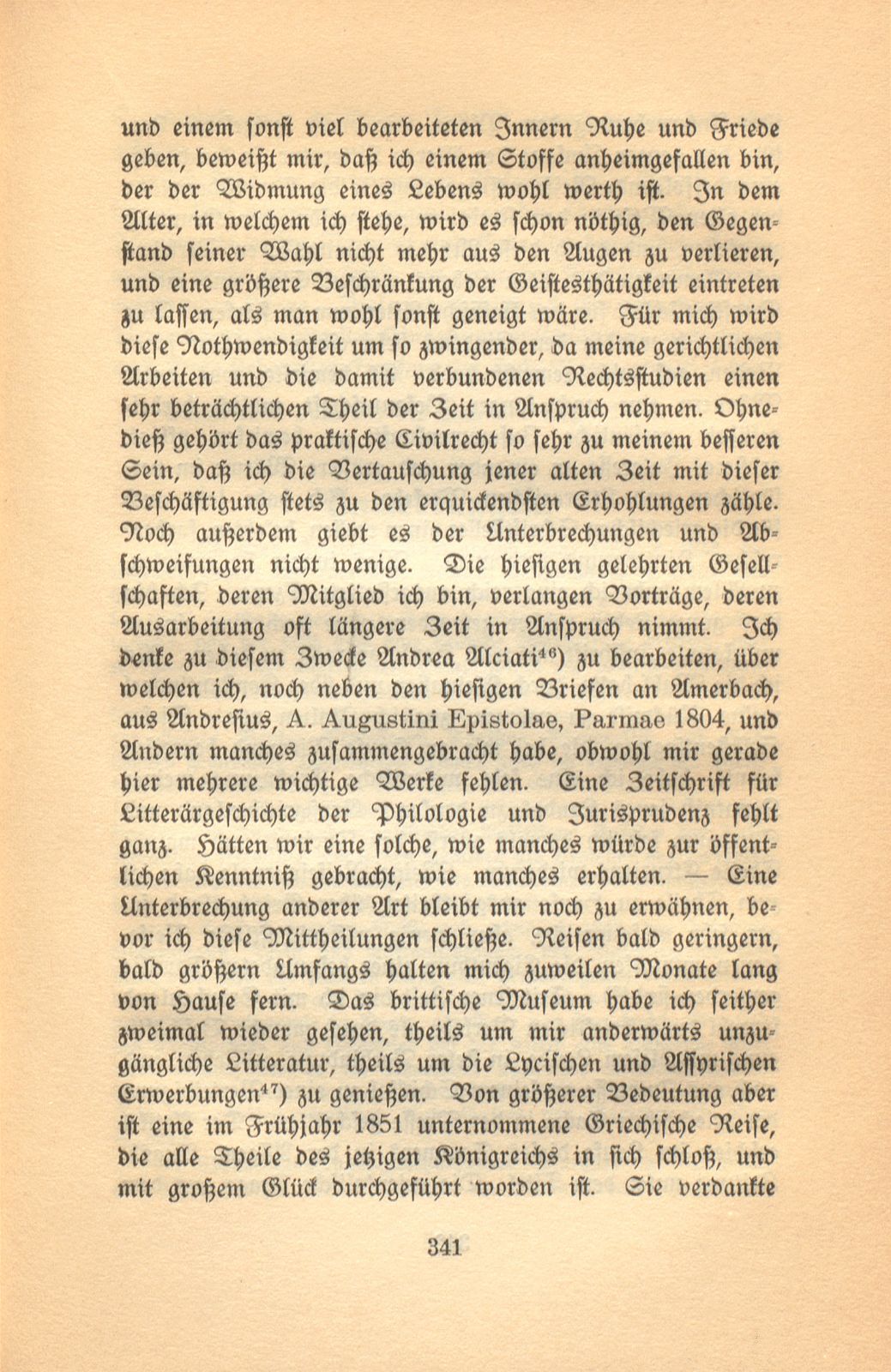 Autobiographische Aufzeichnungen von Prof. Johann Jakob Bachofen – Seite 49