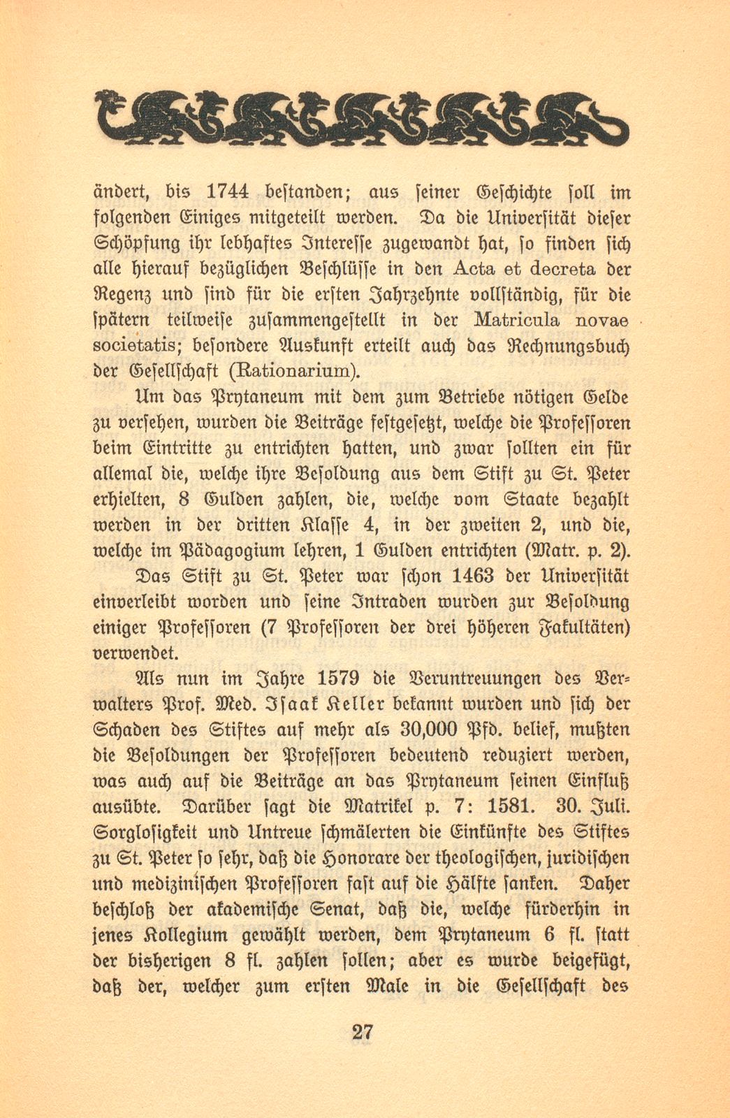 Das Prytaneum der Universität Basel. 1570-1744 – Seite 5