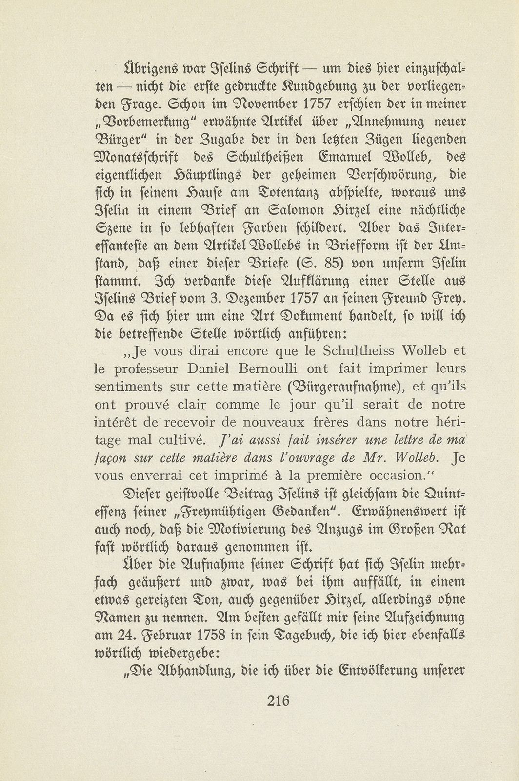 Der Kampf um die Wiederaufnahme neuer Bürger in Basel, 1757-1762 – Seite 5