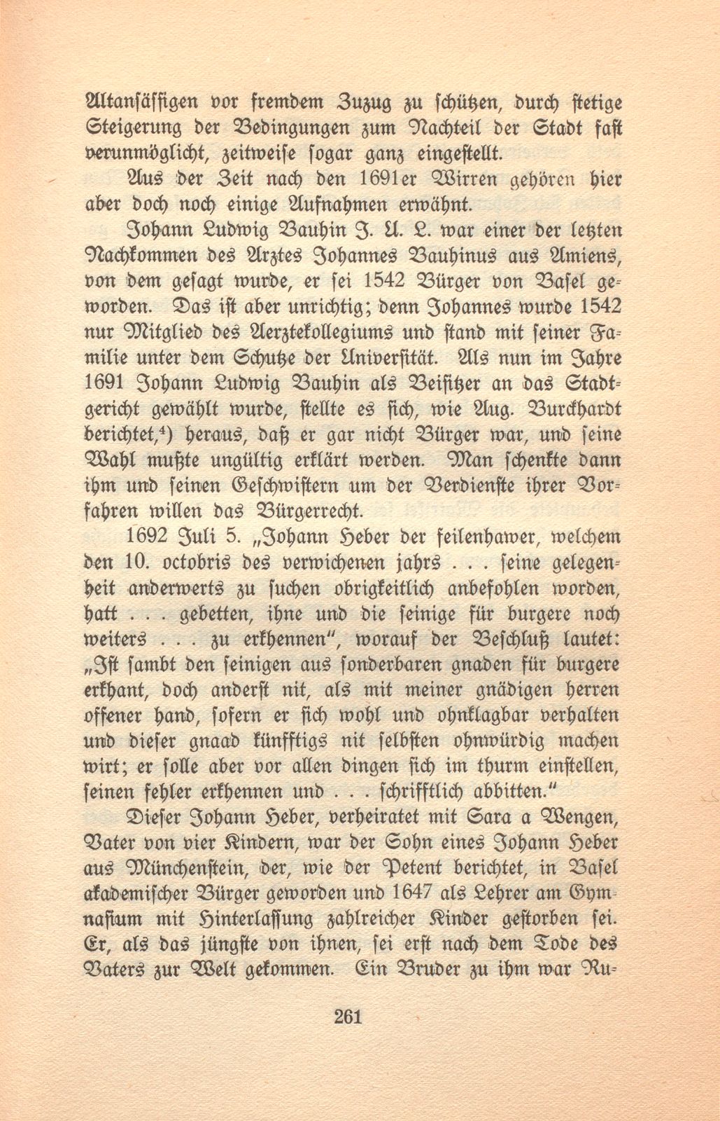 Vom Zuwachs der Basler Bürgerschaft aus der Universität bis zur Revolutionszeit – Seite 31