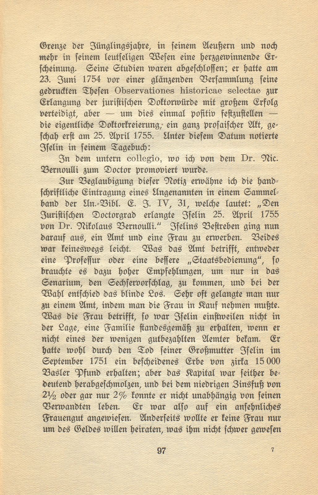 Isaak Iselins Reisetagebuch 1754 – Seite 2