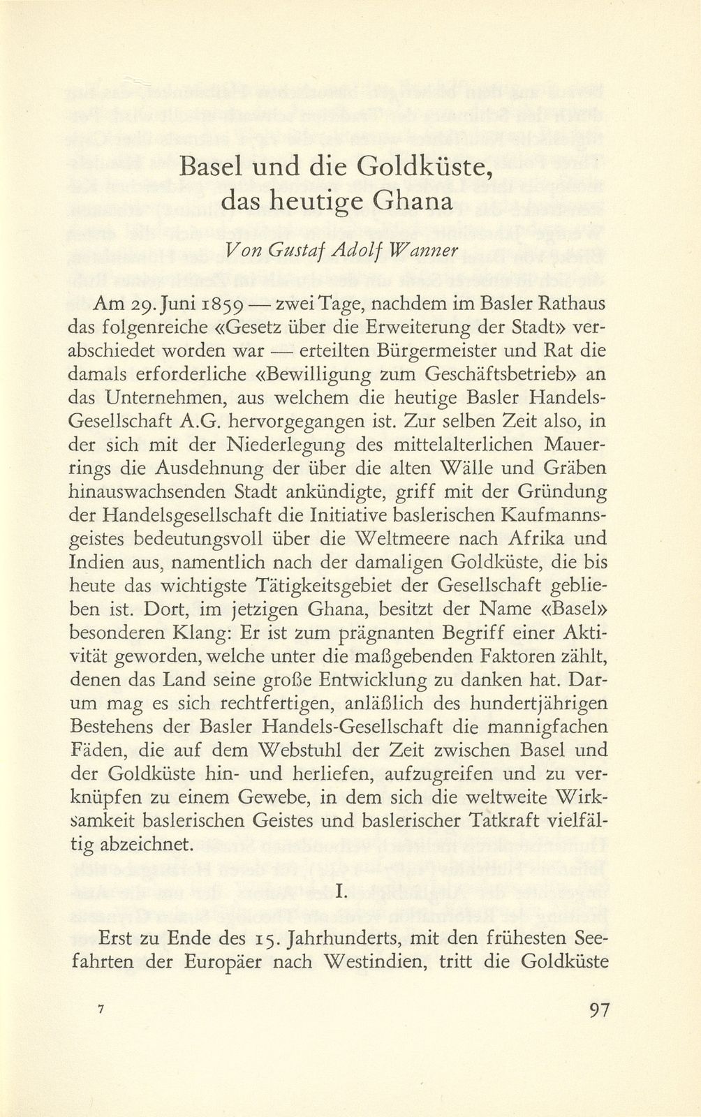 Basel und die Goldküste, das heutige Ghana – Seite 1